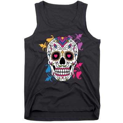 Candy Floral Graphic Skull Design Tank Top