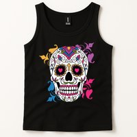 Candy Floral Graphic Skull Design Tank Top