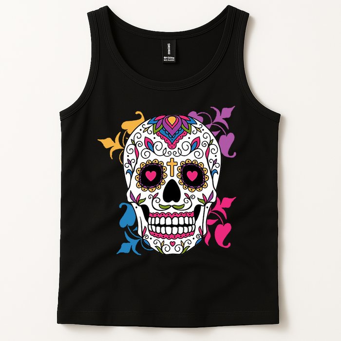 Candy Floral Graphic Skull Design Tank Top