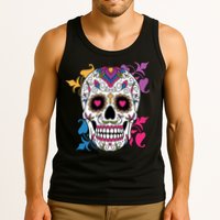 Candy Floral Graphic Skull Design Tank Top