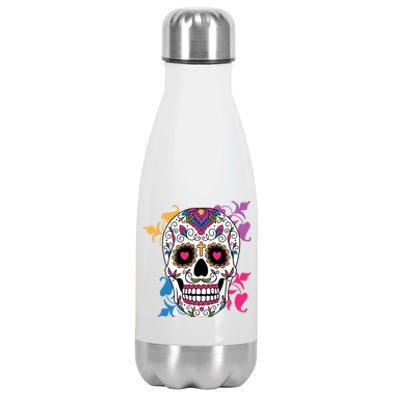 Candy Floral Graphic Skull Design Stainless Steel Insulated Water Bottle