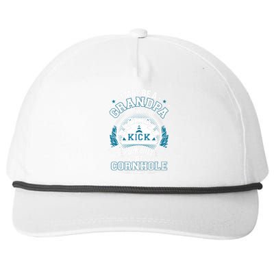 Cornhole Funny Grandpa Cornhole Grandfather Funny Snapback Five-Panel Rope Hat