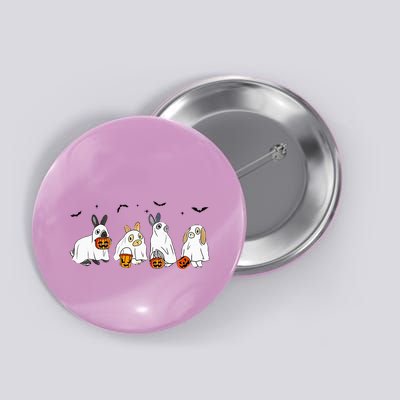 Cute Fall Ghost Bunny Rabbit Halloween Costume Spooky Season Button
