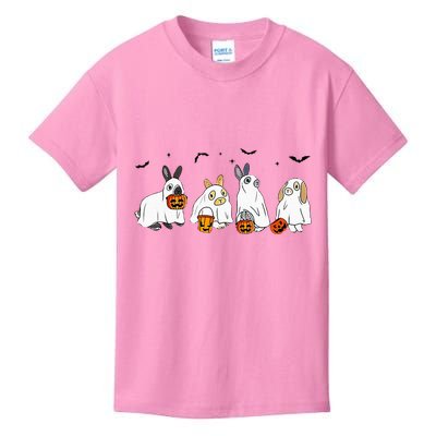 Cute Fall Ghost Bunny Rabbit Halloween Costume Spooky Season Kids T-Shirt
