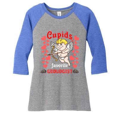 Cupids Favorite Geologist Valentines Day Gift Women's Tri-Blend 3/4-Sleeve Raglan Shirt