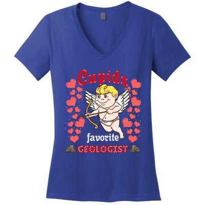 Cupids Favorite Geologist Valentines Day Gift Women's V-Neck T-Shirt