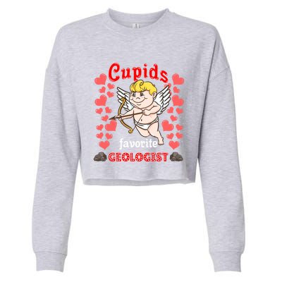 Cupids Favorite Geologist Valentines Day Gift Cropped Pullover Crew