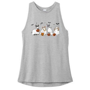 Cute Fall Ghost Bunny Rabbit Halloween Costume Spooky Season Ladies PosiCharge Tri-Blend Wicking Tank