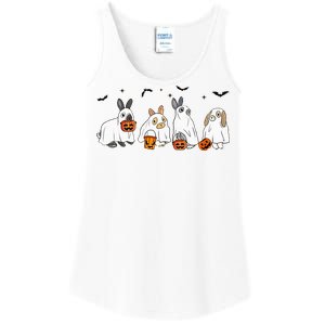 Cute Fall Ghost Bunny Rabbit Halloween Costume Spooky Season Ladies Essential Tank