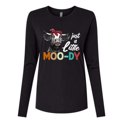 Cow Funny Gift Just A Little Moofunny Giftdy Funny Gift Cow's Lover Funny Gift F Womens Cotton Relaxed Long Sleeve T-Shirt