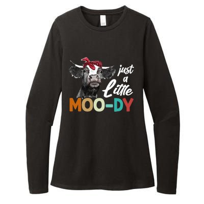 Cow Funny Gift Just A Little Moofunny Giftdy Funny Gift Cow's Lover Funny Gift F Womens CVC Long Sleeve Shirt