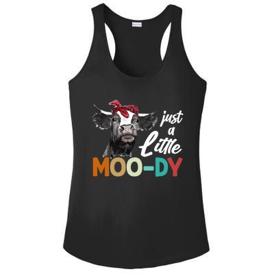 Cow Funny Gift Just A Little Moofunny Giftdy Funny Gift Cow's Lover Funny Gift F Ladies PosiCharge Competitor Racerback Tank