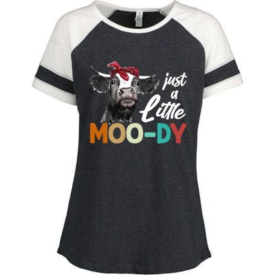 Cow Funny Gift Just A Little Moofunny Giftdy Funny Gift Cow's Lover Funny Gift F Enza Ladies Jersey Colorblock Tee