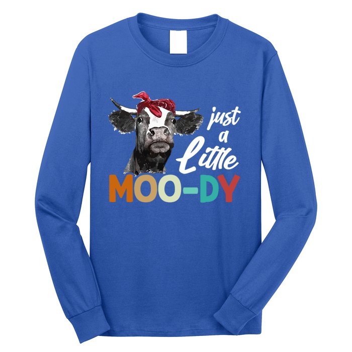 Cow Funny Gift Just A Little Moofunny Giftdy Funny Gift Cow's Lover Funny Gift F Long Sleeve Shirt