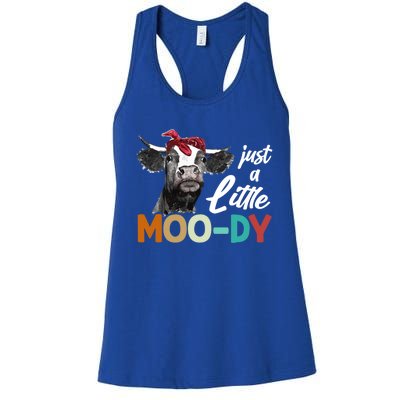 Cow Funny Gift Just A Little Moofunny Giftdy Funny Gift Cow's Lover Funny Gift F Women's Racerback Tank