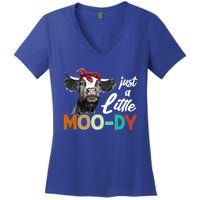 Cow Funny Gift Just A Little Moofunny Giftdy Funny Gift Cow's Lover Funny Gift F Women's V-Neck T-Shirt