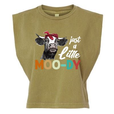 Cow Funny Gift Just A Little Moofunny Giftdy Funny Gift Cow's Lover Funny Gift F Garment-Dyed Women's Muscle Tee