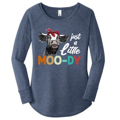 Cow Funny Gift Just A Little Moofunny Giftdy Funny Gift Cow's Lover Funny Gift F Women's Perfect Tri Tunic Long Sleeve Shirt