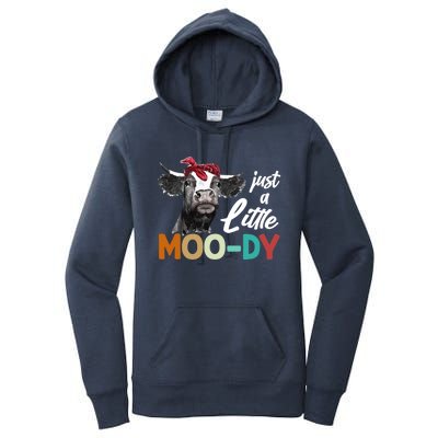 Cow Funny Gift Just A Little Moofunny Giftdy Funny Gift Cow's Lover Funny Gift F Women's Pullover Hoodie