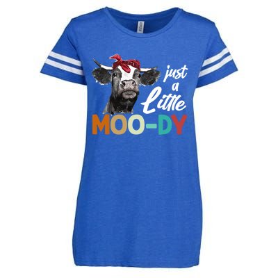 Cow Funny Gift Just A Little Moofunny Giftdy Funny Gift Cow's Lover Funny Gift F Enza Ladies Jersey Football T-Shirt