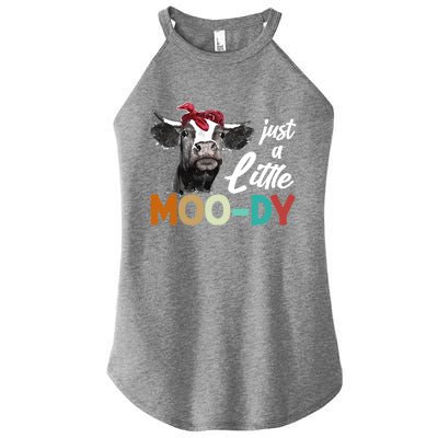 Cow Funny Gift Just A Little Moofunny Giftdy Funny Gift Cow's Lover Funny Gift F Women's Perfect Tri Rocker Tank