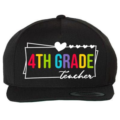 Cute Fourth Grade Teacher Heart For Teachers 4Th Grade Cool Gift Wool Snapback Cap