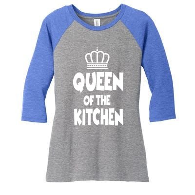 Cooking Funny Gift Queen Of The Kitchen Chef Cook Gift Women's Tri-Blend 3/4-Sleeve Raglan Shirt