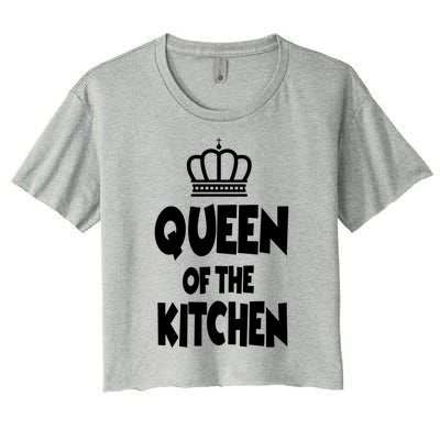 Cooking Funny Gift Queen Of The Kitchen Chef Cook Gift Women's Crop Top Tee