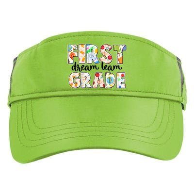 Cute First Grade Dream Team Back To School Adult Drive Performance Visor