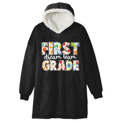 Cute First Grade Dream Team Back To School Hooded Wearable Blanket
