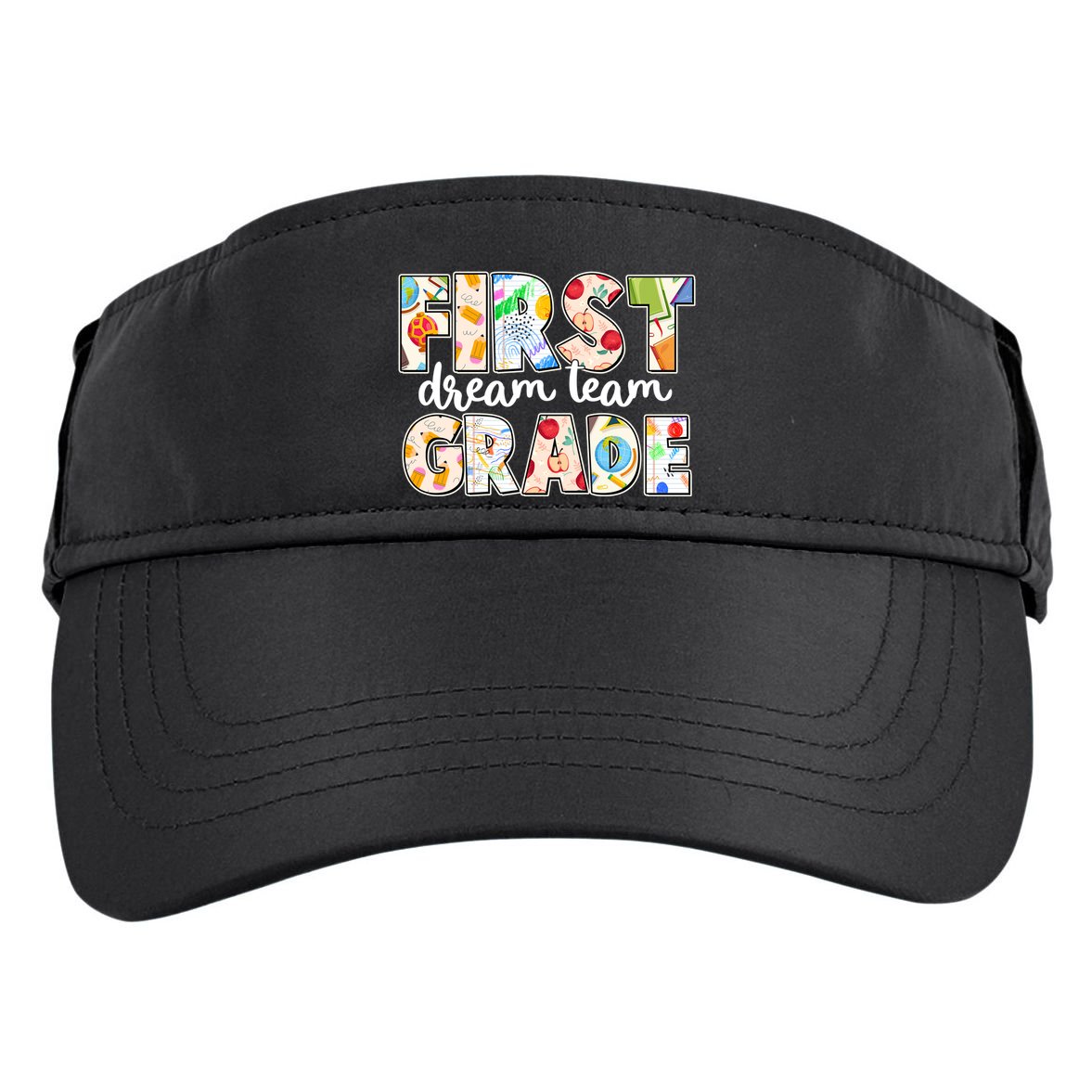 Cute First Grade Dream Team Back To School Adult Drive Performance Visor
