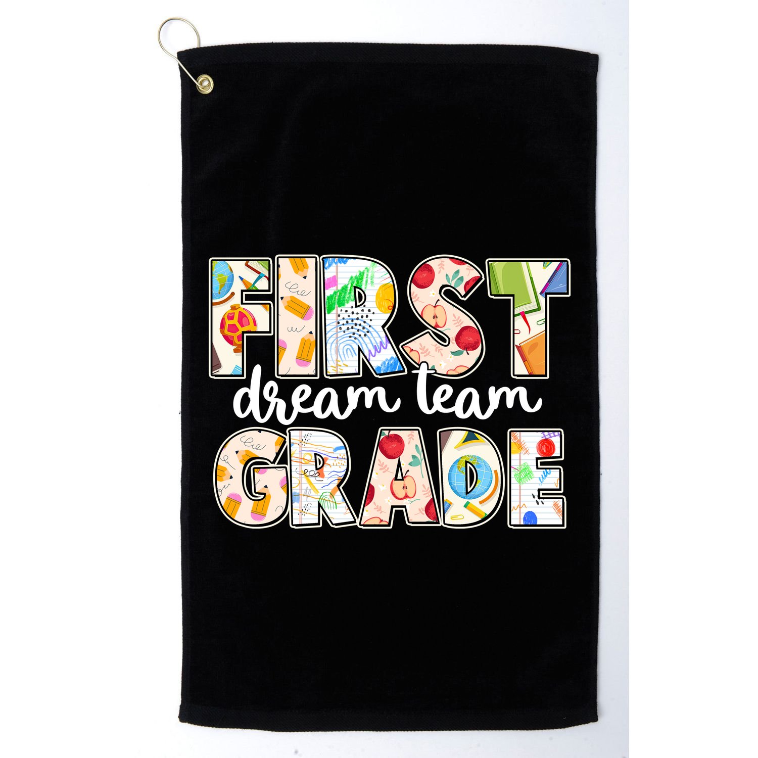 Cute First Grade Dream Team Back To School Golf Towel