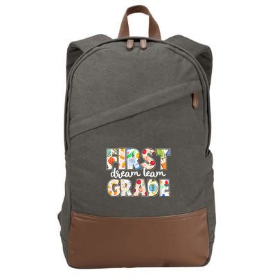 Cute First Grade Dream Team Back To School Cotton Canvas Backpack