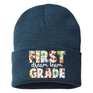 Cute First Grade Dream Team Back To School Sustainable Knit Beanie