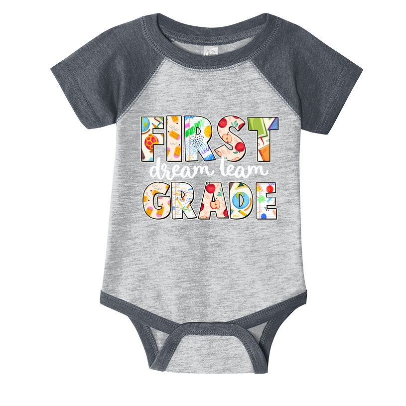 Cute First Grade Dream Team Back To School Infant Baby Jersey Bodysuit