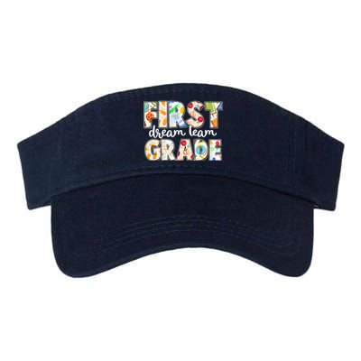 Cute First Grade Dream Team Back To School Valucap Bio-Washed Visor