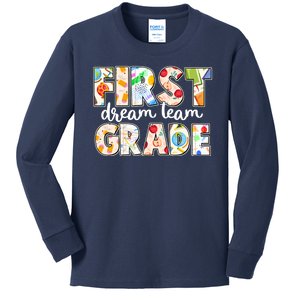 Cute First Grade Dream Team Back To School Kids Long Sleeve Shirt