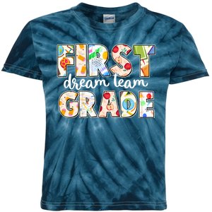 Cute First Grade Dream Team Back To School Kids Tie-Dye T-Shirt