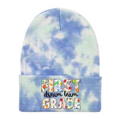 Cute First Grade Dream Team Back To School Tie Dye 12in Knit Beanie