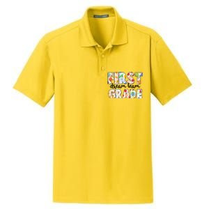 Cute First Grade Dream Team Back To School Dry Zone Grid Polo