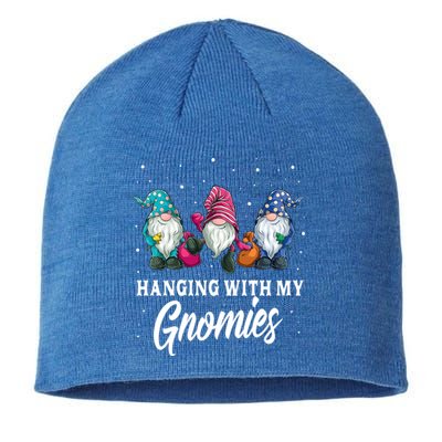 Christmas Funny Gift Hanging With My Gnomies Funny Garden Gnome Gift Sustainable Beanie