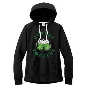 Cheers Fuckers Green Beer Drinking St Patricks Day Men Women Women's Fleece Hoodie