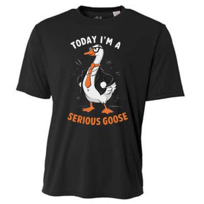 Cute Funny Goose Today IM A Serious Goose For Women Cooling Performance Crew T-Shirt