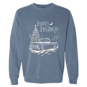 Classic First Gen C10 6066 Apache Happy Holidays Christmas Gift Garment-Dyed Sweatshirt