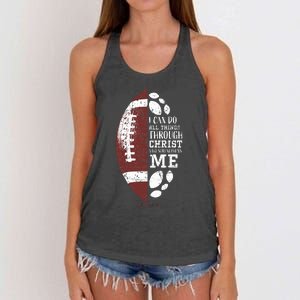 Christian Football Gifts Religious Verse Women's Knotted Racerback Tank