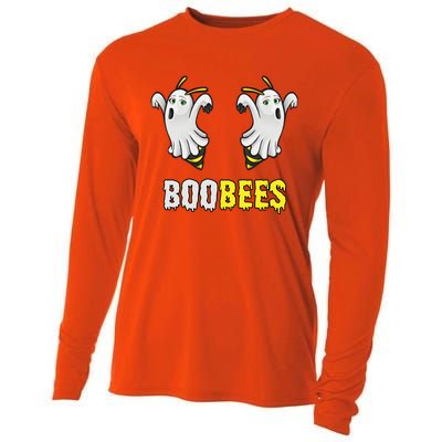 Cute Funny Ghost Halloween Boo Bees Gift Boobees Cute Gift Cooling Performance Long Sleeve Crew