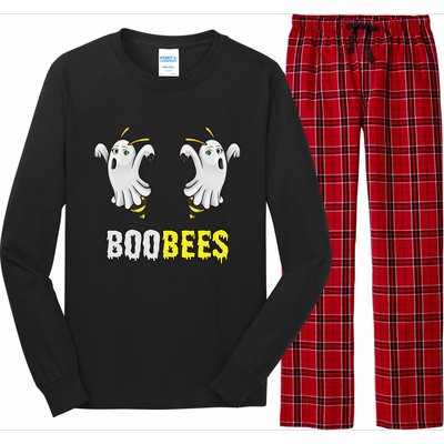 Cute Funny Ghost Halloween Boo Bees Gift Boobees Cute Gift Long Sleeve Pajama Set