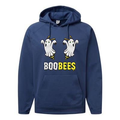 Cute Funny Ghost Halloween Boo Bees Gift Boobees Cute Gift Performance Fleece Hoodie