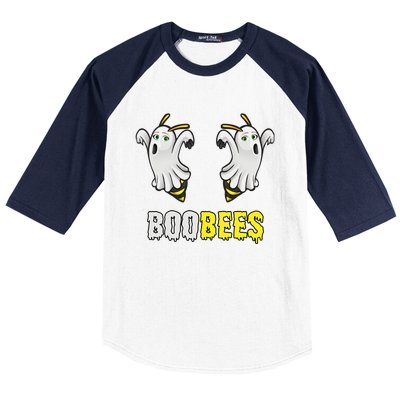 Cute Funny Ghost Halloween Boo Bees Gift Boobees Cute Gift Baseball Sleeve Shirt