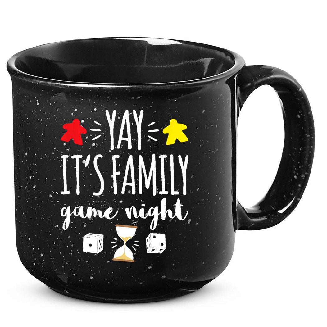 Celebrate Family Game Night Board Games Card Games 15oz Campfire Ceramic Mug
